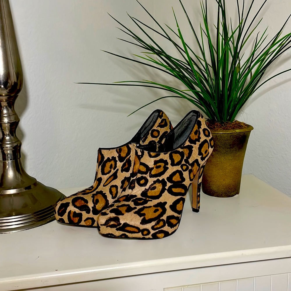 Sam Edelman animal print real fur booties